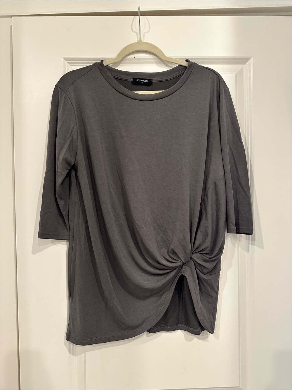 Botique Charcoal Twist-Front Short Sleeve Tee